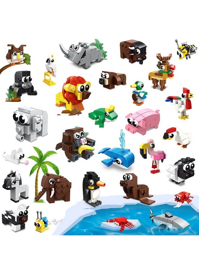 Hogokids - 30 Packs Party Favors For Kids - 867Pcs Animals Building Blocks Sets For Classroom Prizes Goodie Bag Fillers Stocking Stuffers Birthday Valentines Easter Gifts For Kids Boys Girls 6+ - Image 1