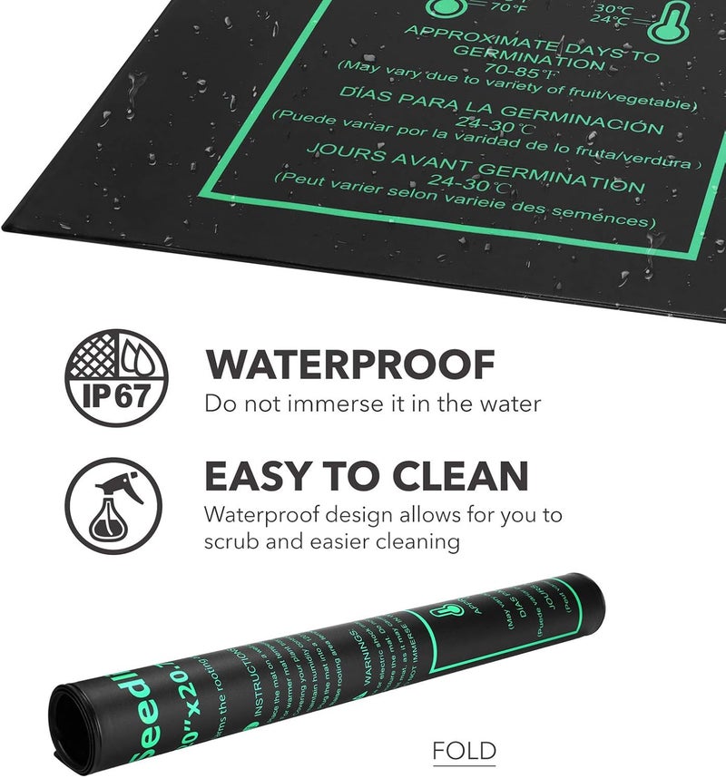 BN-LINK Seedling Heat Mat Heating Pad 20" x 20.75" with Digital Thermostat Controller Combo Set Waterproof for Indoor Seed Starting and Plant Germination - Image 2