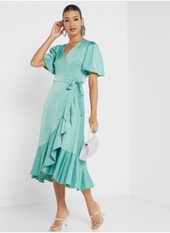 V-Neck Tie Detail Dress