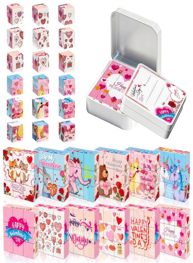 rytopt 2 Pack Magnetic Cubes, Magnetic Cubes Travel Toys, Comes with DIY Greeting Cover, Party Favors, School Supplies, Boys and Girls Exchange Valentine's Day Classroom Gifts - Image 1