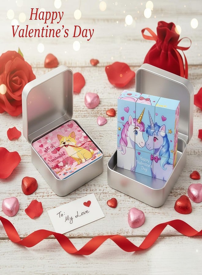 rytopt 2 Pack Magnetic Cubes, Magnetic Cubes Travel Toys, Comes with DIY Greeting Cover, Party Favors, School Supplies, Boys and Girls Exchange Valentine's Day Classroom Gifts - Image 3