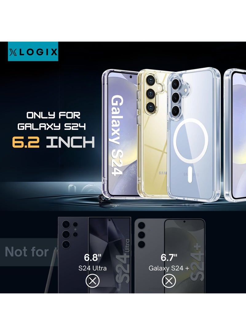 XLogiX for Samsung Galaxy S24 Clear Case with MagSafe – Ultra Slim, Shockproof, Crystal Clear Protection, Strong Magnetic Case Compatible with MagSafe (Clear) - Image 5
