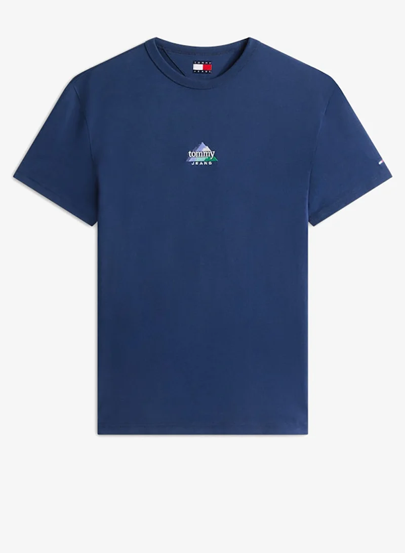 Tommy Jeans Dark Night Navy Regular Peaks Crew Neck T-Shirt for Men | Best Price UAE