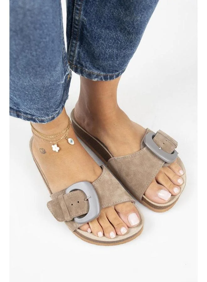 Alandra Genuine Leather Single Strap Vision Slipper.