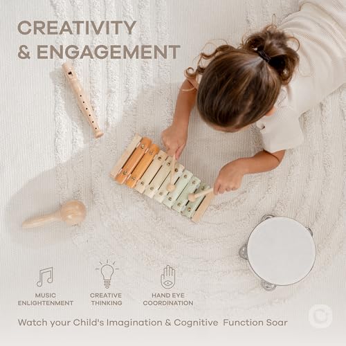 Comfy Cubs مجموعة أدوات موسيقية للأطفال من كومفي كابس 4 قطع آمنة وغير سامة ألعاب مونتيسوري للأطفال الصغار ألعاب موسيقية لتقوية الروابط الأسرية مصممة في الولايات المتحدة أدوات للأطفال من 3 سنوات وما فوق - Image 5