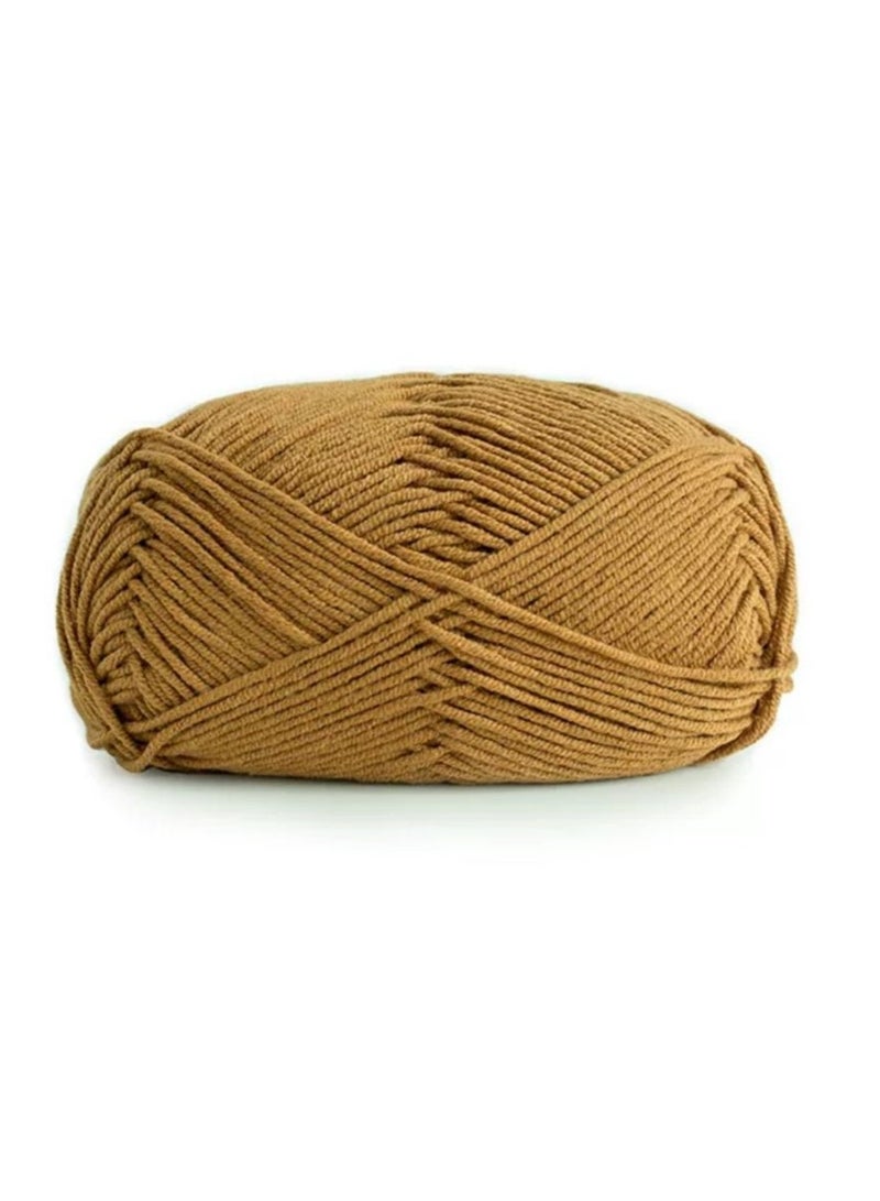 Generic Crochet and knitting yarn, 4-ply combed Cotton & Acrylic Fiber 50g(26# Dark brown)