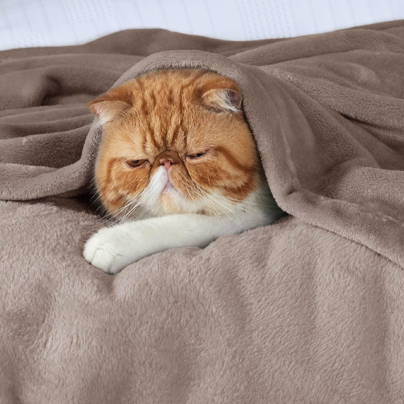 Bedsure GentleSoft Fleece Throw Blanket for Couch Mocha Brown - Lightweight Plush Fuzzy Cozy Soft Blankets and Throws for Sofa, 50x60 inches - Image 3