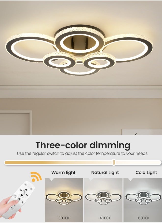 Modern Round LED Ceiling Light Fixture, Modern Black Flush Mount Lamp with Remote Control for Bedroom, Living Room, Dining Room, Library, 72W, 3000K-6000K - pzsku/Z3E1290729675753791E6Z/45/_/1738564625/d5a0d1c2-8758-4572-9404-4a0e6e909d8e