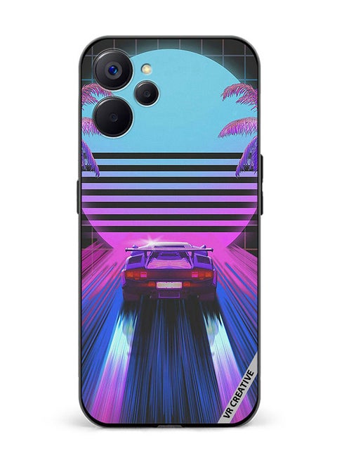 Protective Case Cover For Realme 10 5G Retro Synthwave Ps4 Design Multicolour
