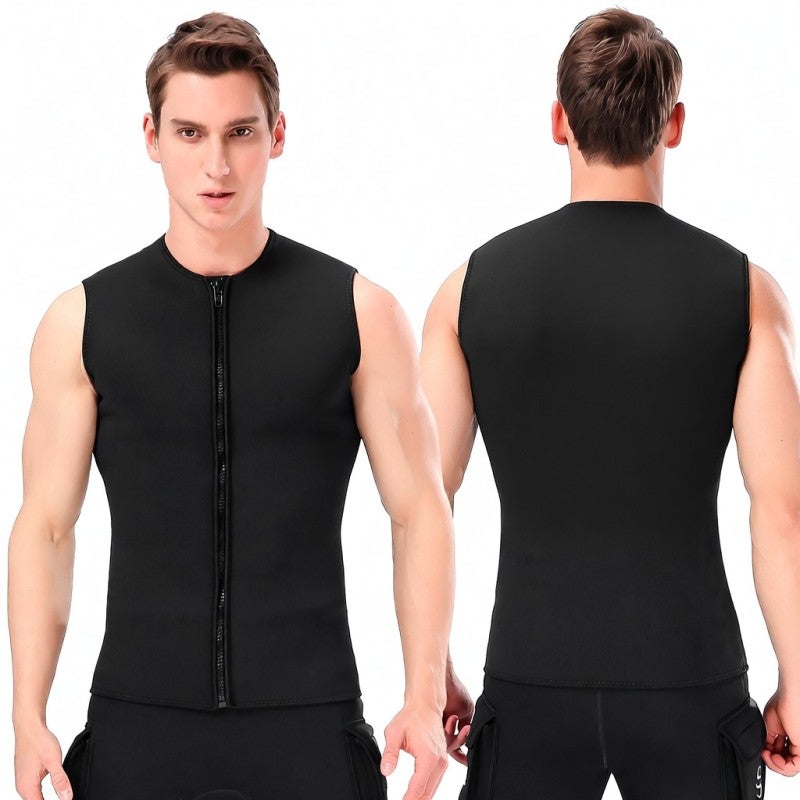 Slinx Thermal Wetsuit Top 3mm Premium Neoprene Fabric - Thermal Suede Lining Sleeveless Wetsuit Vest for Water Sports Undersea Activities - Image 4