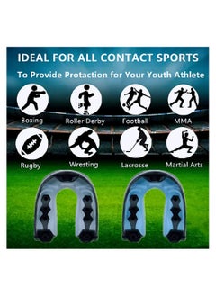 HOFEESEA 2Pcs Mouth Guard Sports Football Mouth Guard Youth Football Mouthpiece Boxing Mouthguard with Strap Non Flavored Lacrosse Hockey Football Mouth Guards for Youth Adult  - Image 4