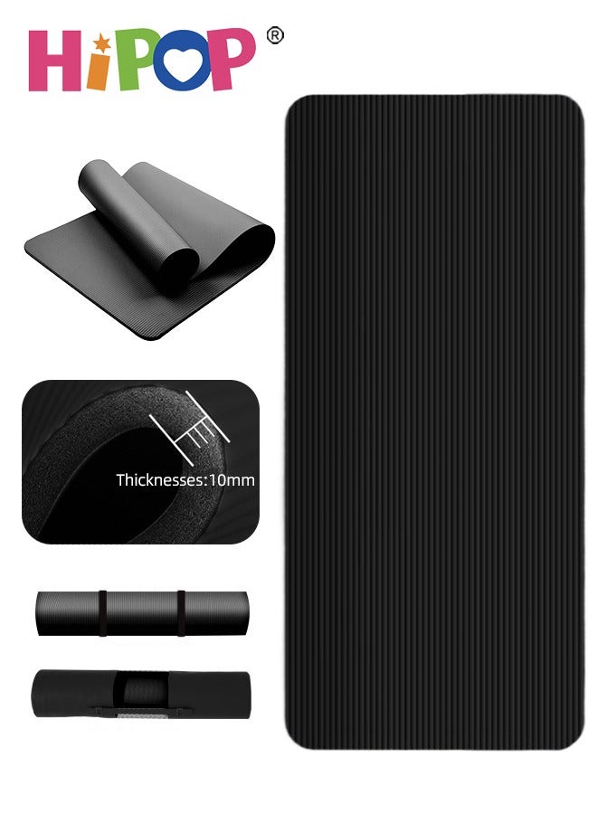 HIPOP 10mm Thick Yoga Mat, Non-Slip Pilates Fitness Mats, Extra Large Exercise Mat with Carrying Bag and Strap, Anti-Tear Yoga Mats for Women Men, 200 x 80 x 1cm - Image 1