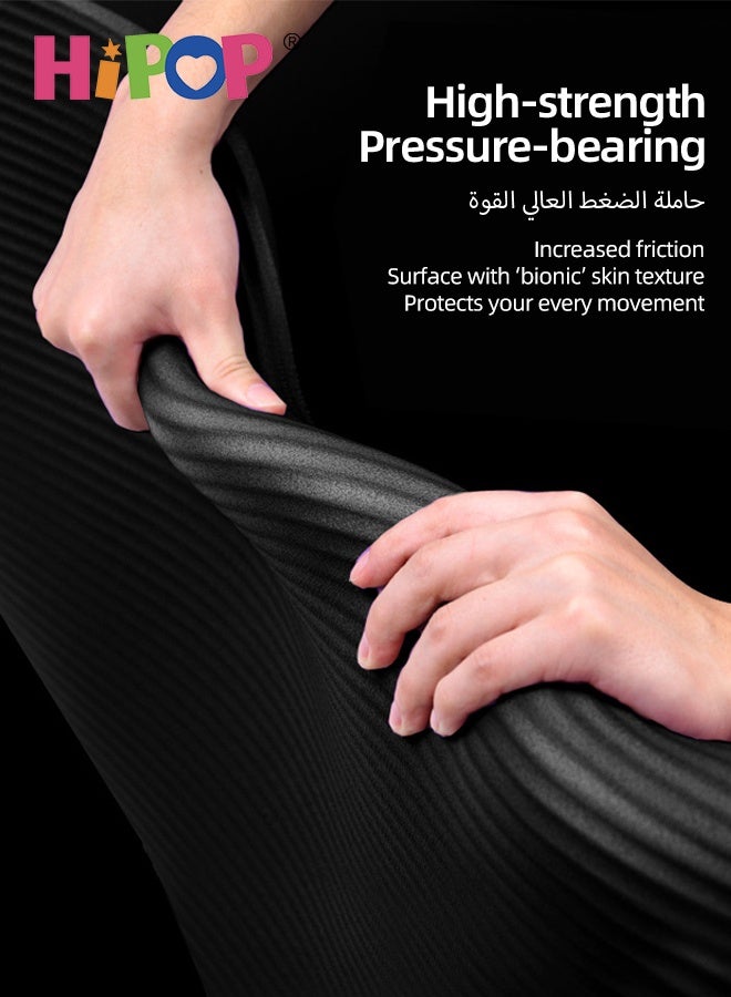 HIPOP 10mm Thick Yoga Mat, Non-Slip Pilates Fitness Mats, Extra Large Exercise Mat with Carrying Bag and Strap, Anti-Tear Yoga Mats for Women Men, 200 x 80 x 1cm - Image 3