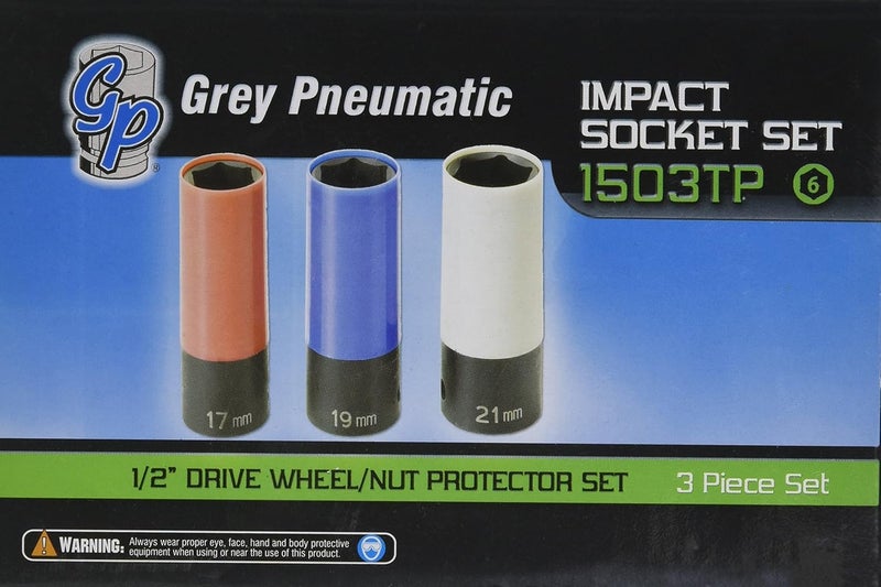 Grey Pneumatic 1503TP Impact Socket Set - 3 Piece Wheel/Nut Protector Set - Image 1