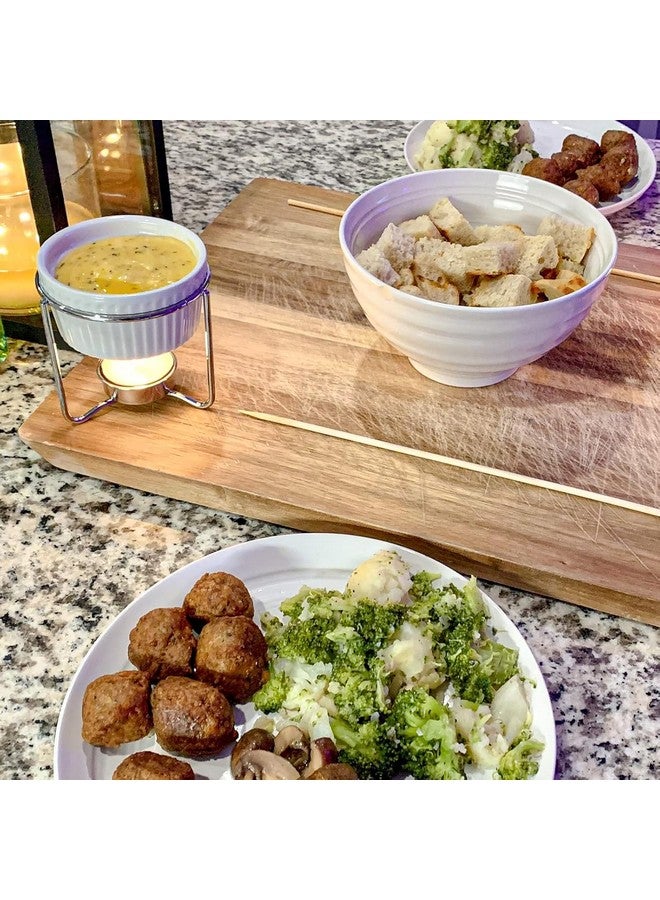 Luvan 4 Pieces Butter Warmers,Butter Warmers For Seafood with 20 Pieces Tealight Candles,Ceramic Butter Warmer Set for Chocolate or Cheese,Fondue- Dishwasher Safe,Microwave Safe, Oven Safe - Image 4