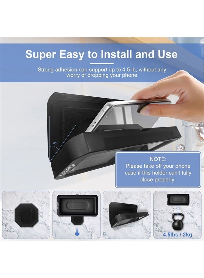 URROY Waterproof Shower Phone Holder, 360° Rotation Shower Phone Case, Anti-Fog High Sensitivity Cover Mount Box for Bathroom Wall Mirror Bathtub Kitchen, Compatible with 4" - 7" Cell Phones - Image 5