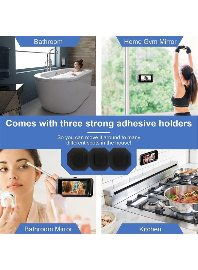 URROY Waterproof Shower Phone Holder, 360° Rotation Shower Phone Case, Anti-Fog High Sensitivity Cover Mount Box for Bathroom Wall Mirror Bathtub Kitchen, Compatible with 4" - 7" Cell Phones - Image 3