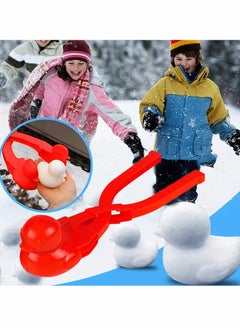 KASTWAVE Snowball Maker Toys Game Clip Spherical Duck Snowman Heart Snow Ball Sand Mold Tool Beach Toy Fun Winter for Outdoor Fight Red  - Image 1