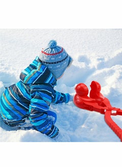 KASTWAVE Snowball Maker Toys Game Clip Spherical Duck Snowman Heart Snow Ball Sand Mold Tool Beach Toy Fun Winter for Outdoor Fight Red  - Image 4
