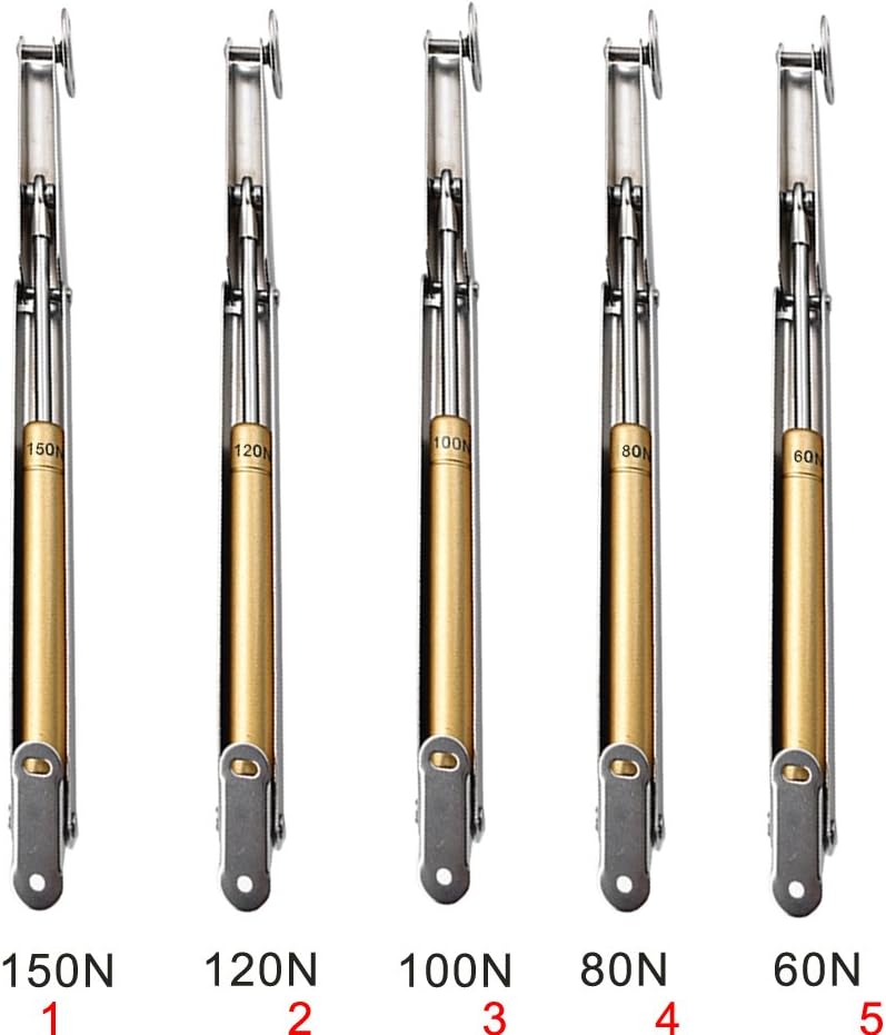 klarako 1PCS Flap Stay Damper Gas Spring, Only Open Down The Door, Gas Springs Hinge Slow Down Drop Leaf, Kitchen Cabinet Cupboard Door Hinges klarakoSilver 150N, as described - Image 4