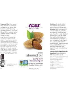now Now Solutions Sweet Almond Moisturizing Oil, 118 ml  - Image 2