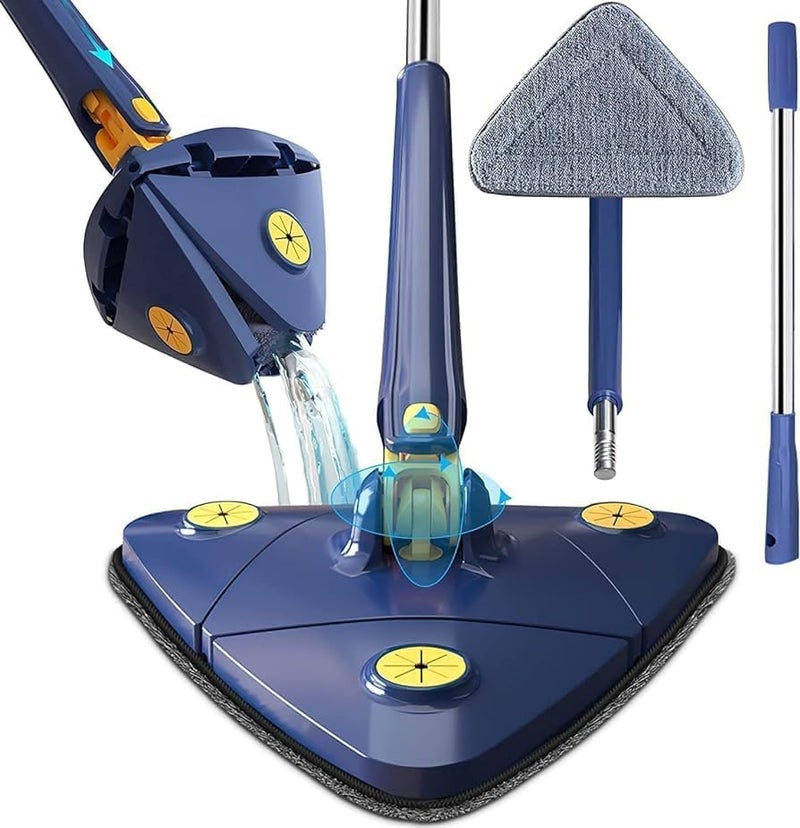 DEV STORE Rotary Cleaning Mop 360 Rotatable Changeable Cleaning Mop Polygon Microfiber Mop with Long Handle Extendable Polygon Reusable Cleaning Mop Imitation Hand Twisti Quick Dry Mop - Image 1
