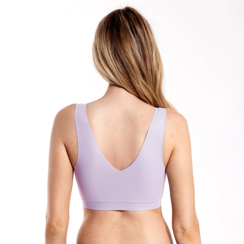 Floatley Cozy Bra Comfort Wirefree Full Coverage Seamless Bra with Embedded Pad for Women Size L Pastel Lilac - Image 3