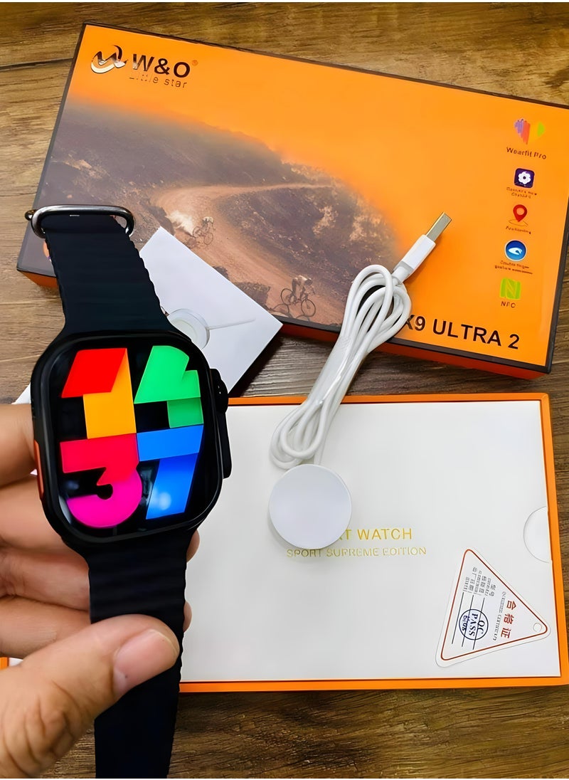 Wearfit Pro - ساعه ذكيه X9 ULTRA 2 الاصدار التاسع شاشه 2.2 بوصه سوبر اموليد - بلوتوث - NFC - جوجل ماب - شات GPT - شاحن لاسلكى - Image 1