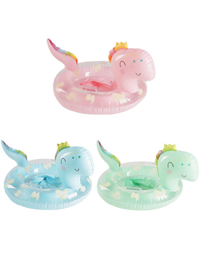 INS Children's Swimming Ring Thickened Cute Dinosaur Pants Ring Baby Seat Ring Sponge Base Ring With Handle-Outer Diameter After Inflation:Suitable For 1-4 Years Old Use-Inside Diameter After Inflation:Pink Love Sponge Underpants Circle
