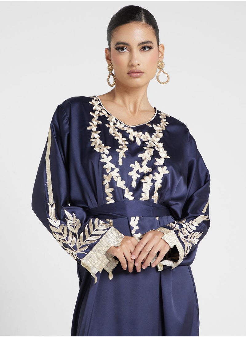 hayas closet - Embroidered Belted Jalabiya - Image 1