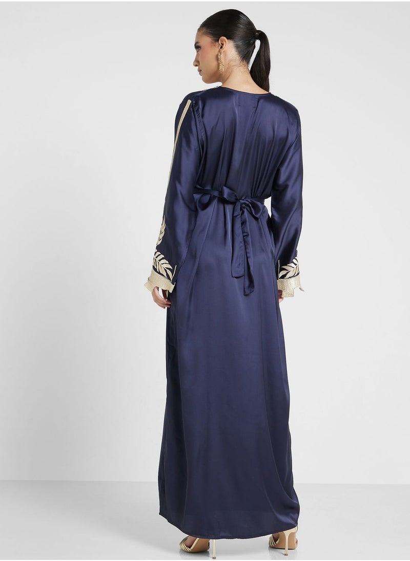 hayas closet - Embroidered Belted Jalabiya - Image 1