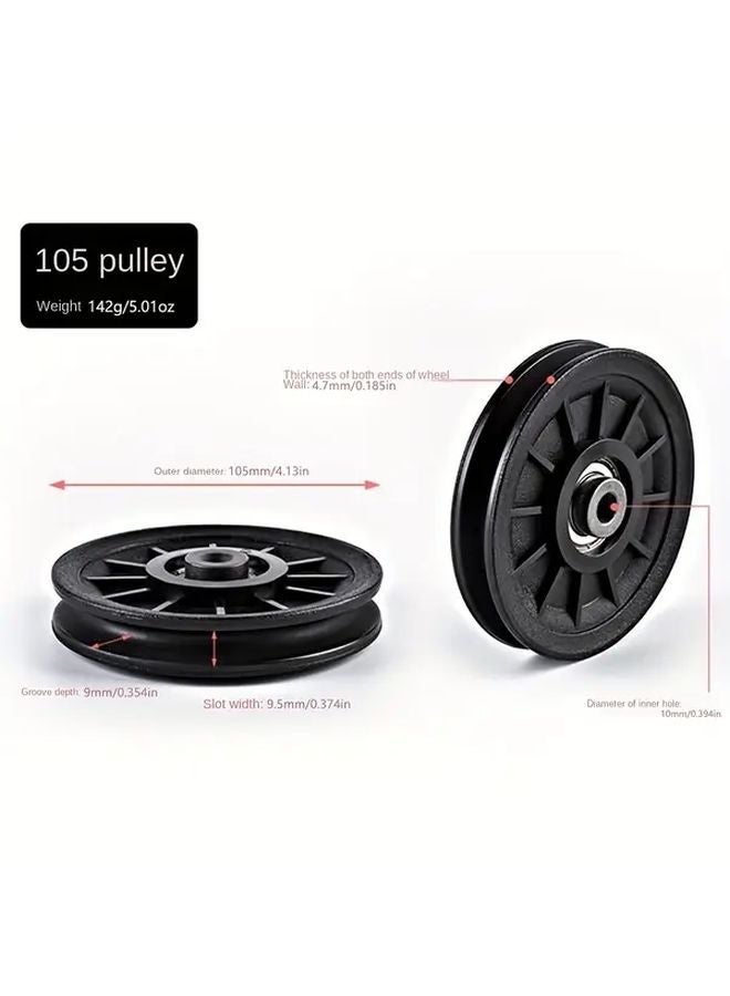 110mm Black Nylon Pulley Wheels For Gym Equipment Lightweight Wear Resistant Smooth Bearings - Image 4