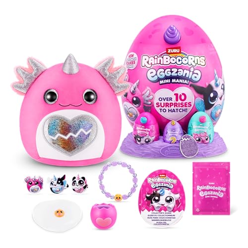 Rainbocorns Eggzania Mini Mania Cow Plush Surprise Unboxing with Animal Soft Toy Idea for Girls with Imaginary Play by ZURU - Image 1