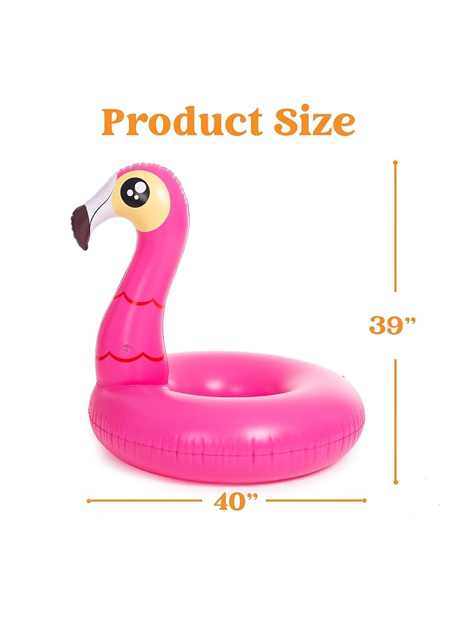 JOYIN 2 Pack Flamingo Unicorn Pool Float Fun Floaties Inflatable Swimming Pool Tubes Toys Party Decorations Summer Vacation Lake Beach Floaty Swim Rings Raft Lounger For Adults & Kids - Image 5
