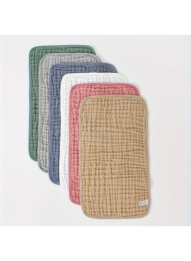 6 Pcs Mixed Color Soft Muslin Burp Cloths Absorbent Baby Burp Cloths Gift - Image 4