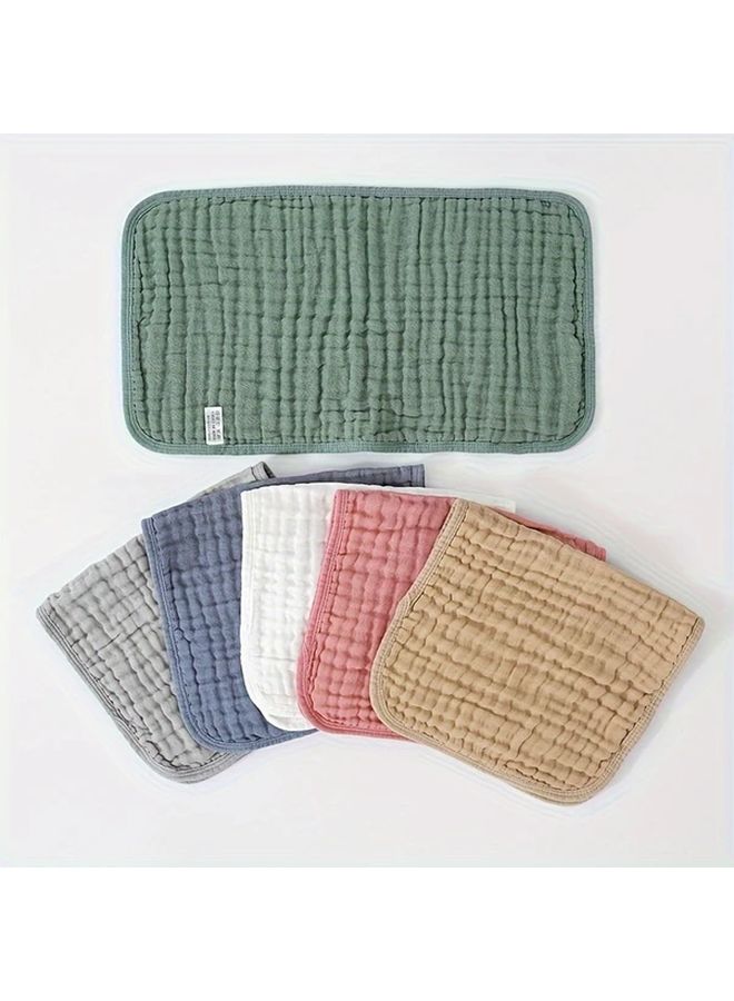 6 Pcs Mixed Color Soft Muslin Burp Cloths Absorbent Baby Burp Cloths Gift - Image 2