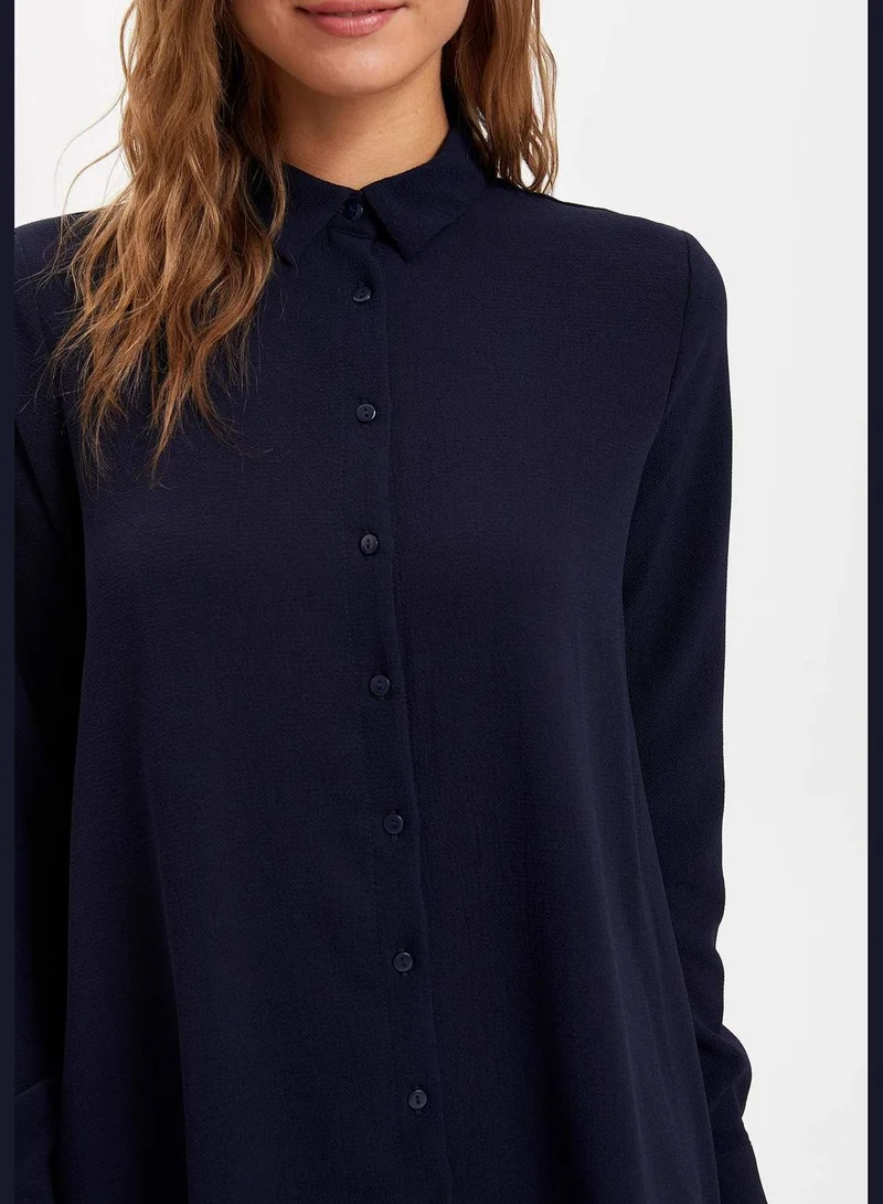 DeFacto Woman Woven Top Relax Fit Regular Long Sleeve Woven Tunic