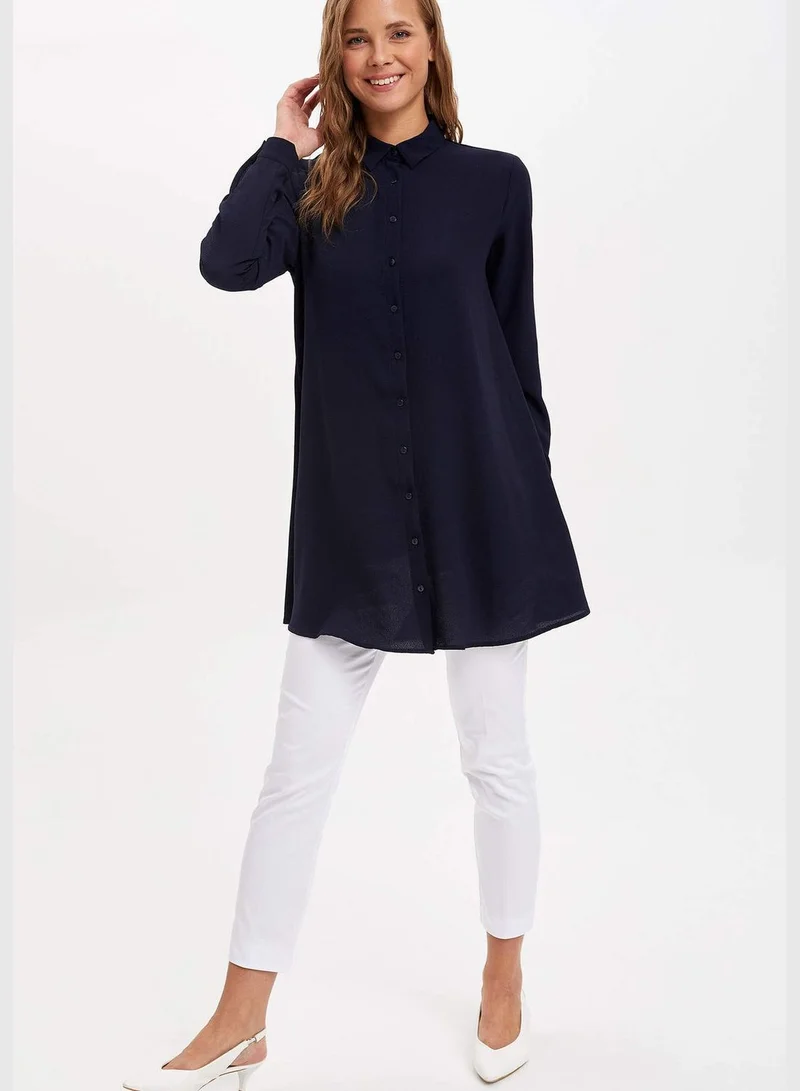 DeFacto Woman Woven Top Relax Fit Regular Long Sleeve Woven Tunic