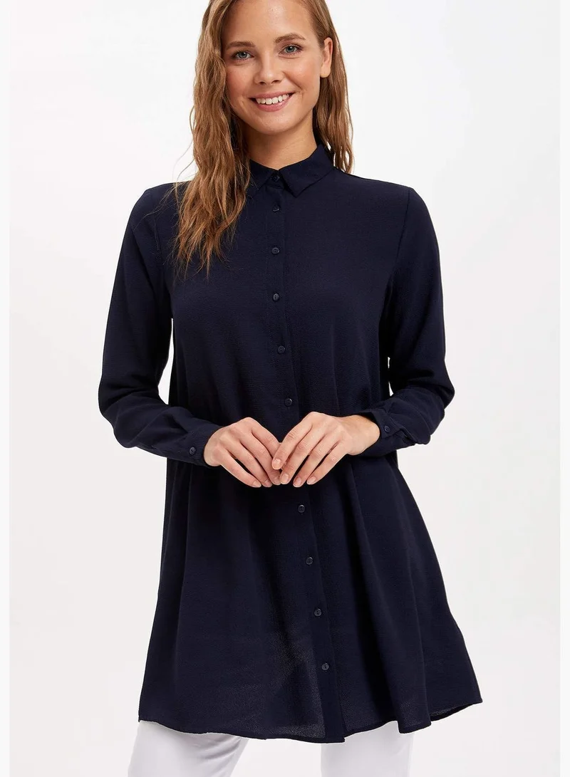DeFacto Woman Woven Top Relax Fit Regular Long Sleeve Woven Tunic