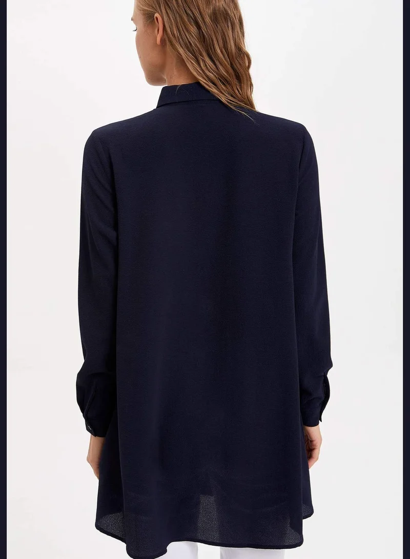 DeFacto Woman Woven Top Relax Fit Regular Long Sleeve Woven Tunic