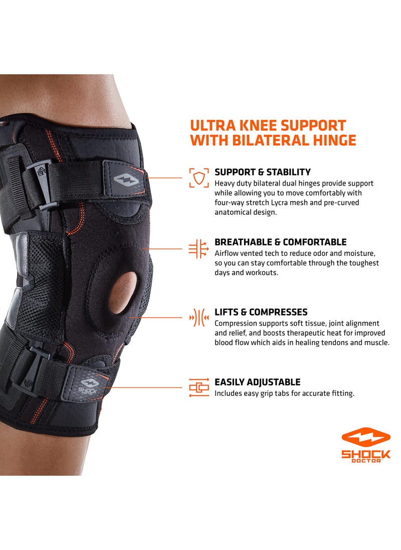 Shock Doctor Shock Doctor Maximum Support Compression Knee Brace - For ACL/PCL Injuries, Patella Support, Sprains, Hypertension and More for Men and Women, Large, Black  - Image 2