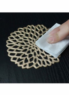 Y&D Coasters, Gold Flowers Hollow PVC Coaster Cup Mats Ornament Decorations for Home Festival 6pcs  - Image 3