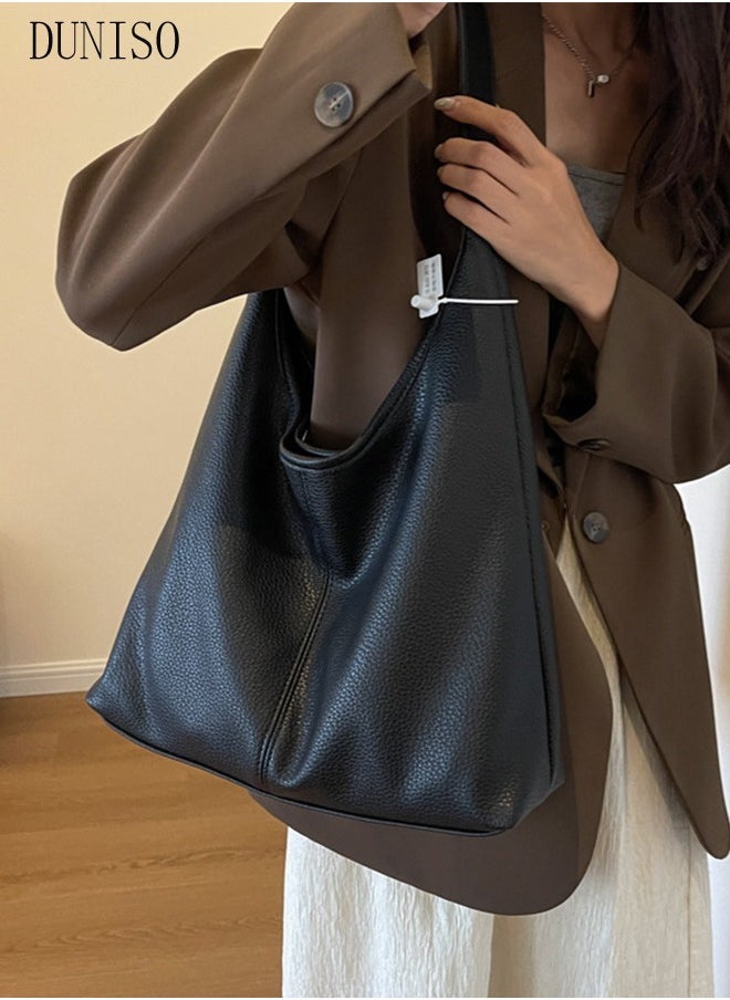 DUNISO Women's Shoulder Tote Bag Faux Leather Handbag for Women Large Capacity Messenger Fashionable Travel Shoulder Bag for Ladies Girls College Students - Image 5