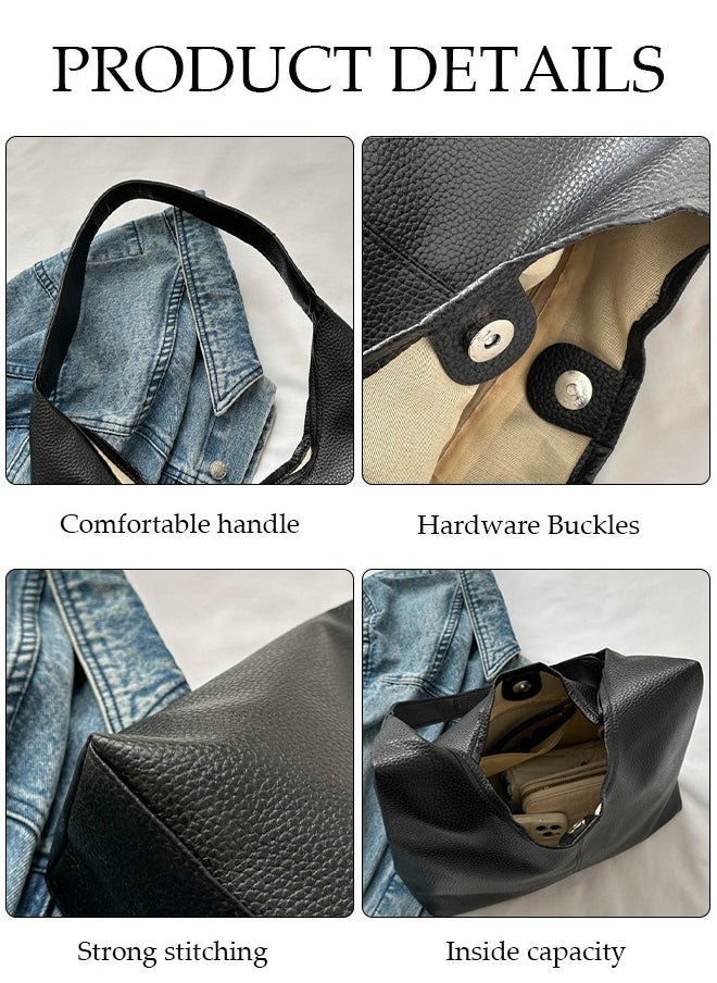 DUNISO Women's Shoulder Tote Bag Faux Leather Handbag for Women Large Capacity Messenger Fashionable Travel Shoulder Bag for Ladies Girls College Students - Image 3