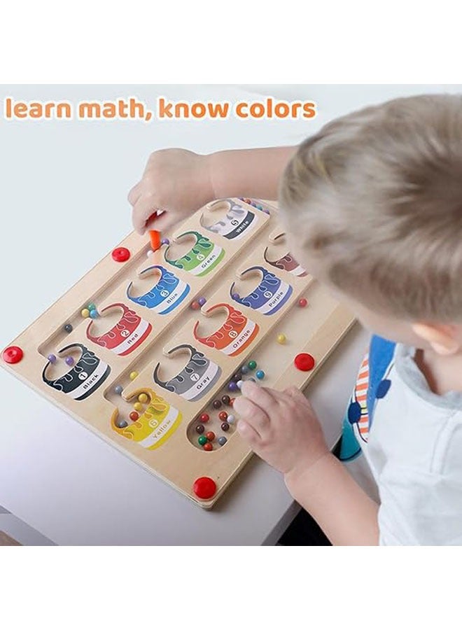 متاهة الألوان والأرقام المغناطيسية، لعبة مونتيسوري للأطفال في عمر 3 سنوات، لعبة فرز الألوان ومطابقة الأرقام، هدية مناسبة للأولاد والبنات. - Image 2