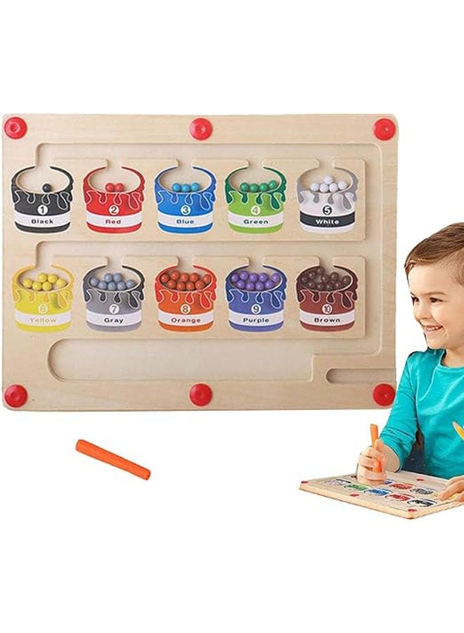 متاهة الألوان والأرقام المغناطيسية، لعبة مونتيسوري للأطفال في عمر 3 سنوات، لعبة فرز الألوان ومطابقة الأرقام، هدية مناسبة للأولاد والبنات. - Image 5