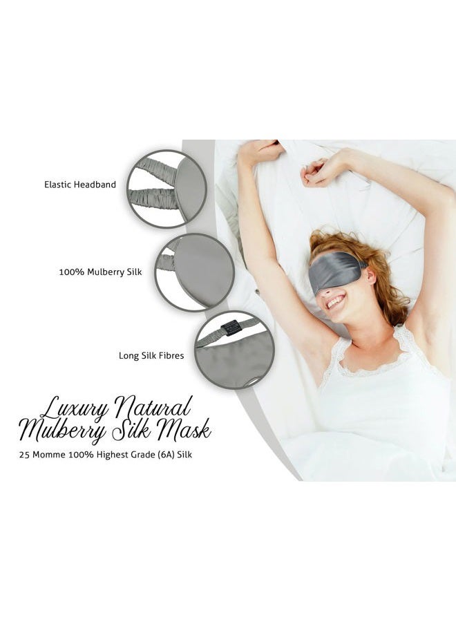Fusion5 Silk Eye Mask with Elastic Band - 100% Pure Mulberry Sleep Mask - 25 Momme, Anti-Aging, Hypoallergenic, Blocks Light - Soft & Smooth Night Eye Cover for Sleeping & Travel with Box - Image 3