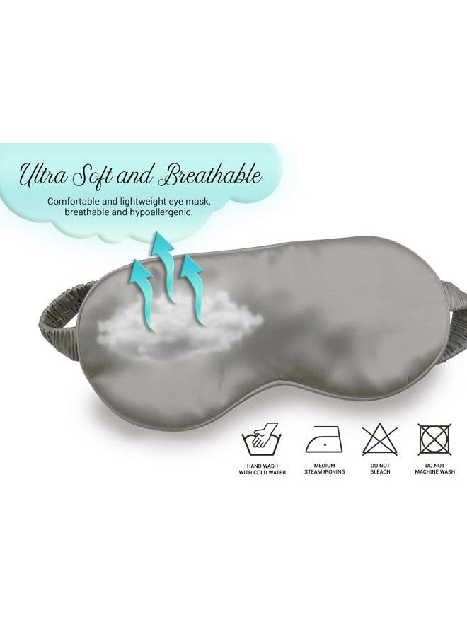 Fusion5 Silk Eye Mask with Elastic Band - 100% Pure Mulberry Sleep Mask - 25 Momme, Anti-Aging, Hypoallergenic, Blocks Light - Soft & Smooth Night Eye Cover for Sleeping & Travel with Box - Image 4