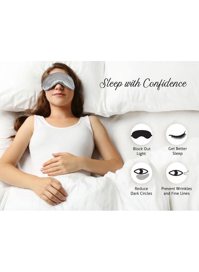 Fusion5 Silk Eye Mask with Elastic Band - 100% Pure Mulberry Sleep Mask - 25 Momme, Anti-Aging, Hypoallergenic, Blocks Light - Soft & Smooth Night Eye Cover for Sleeping & Travel with Box - Image 2