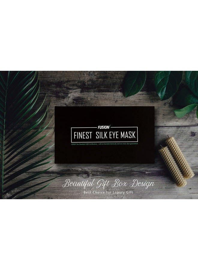 Fusion5 Silk Eye Mask with Elastic Band - 100% Pure Mulberry Sleep Mask - 25 Momme, Anti-Aging, Hypoallergenic, Blocks Light - Soft & Smooth Night Eye Cover for Sleeping & Travel with Box - Image 5